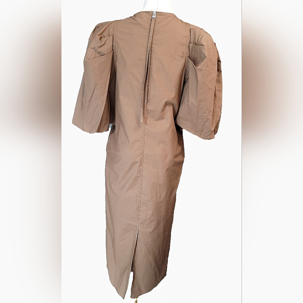 H&M Brown RETRO 2020 DRESS WITH BALLOON SLEEVE - Picture 7 of 9